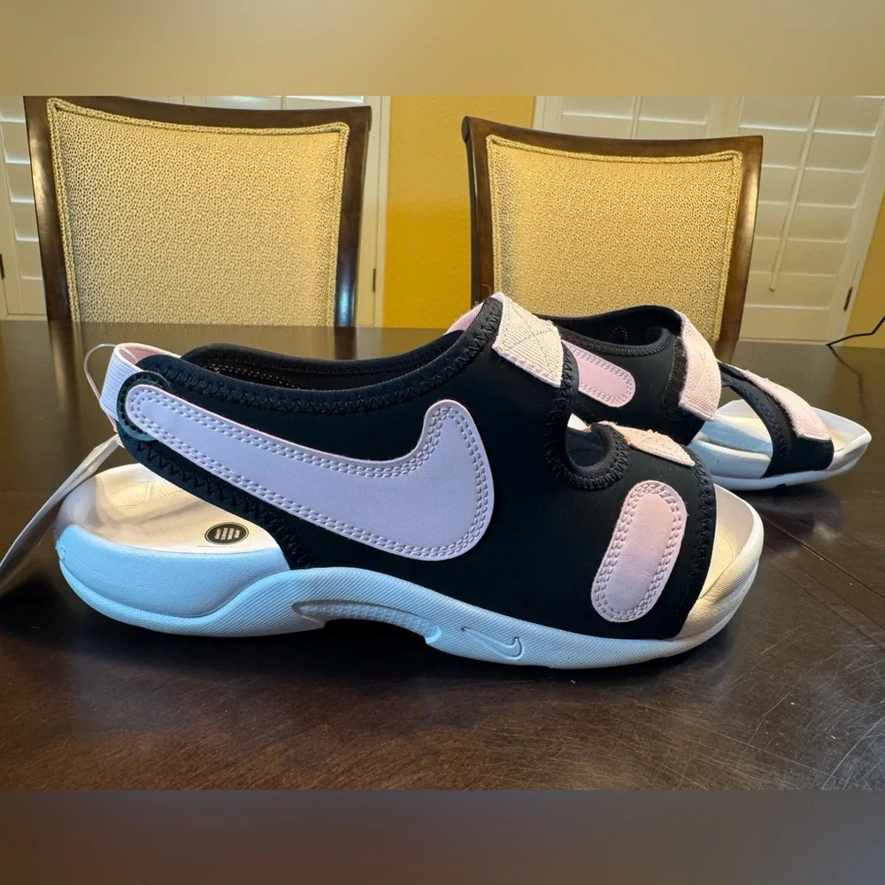 New Nike Sunray Sandals Pink Black Size 6Y